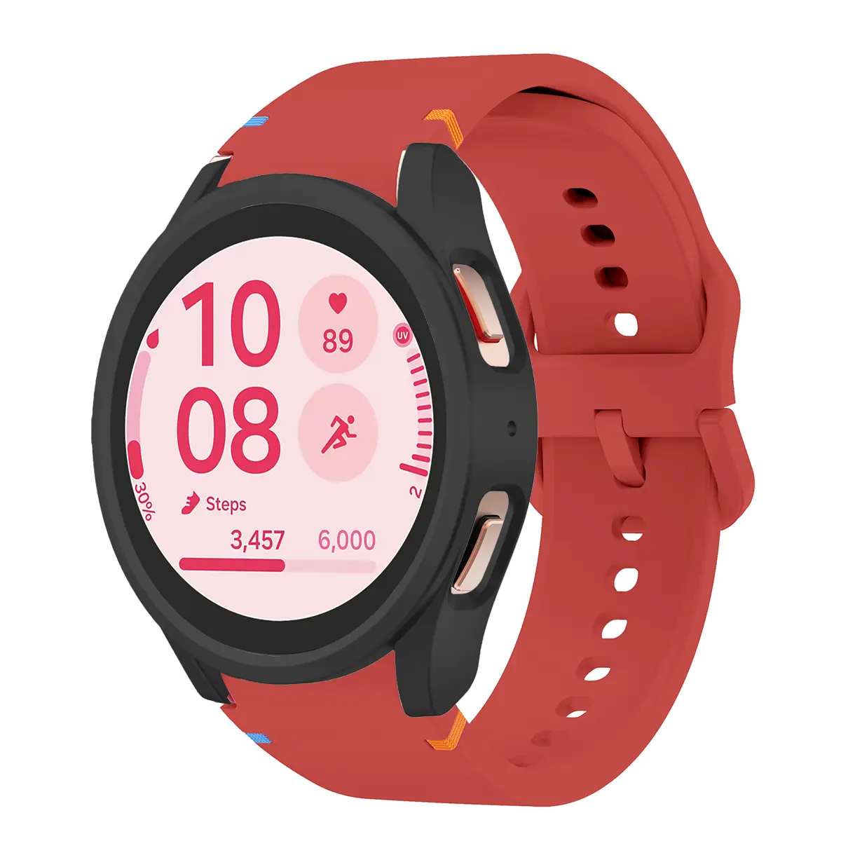 Silicone strap+case for Samsung Galaxy watch 7 6 5 4 40 44 2 pack PC Silicone strap and pc hollow case Sport bracelet Accessorie