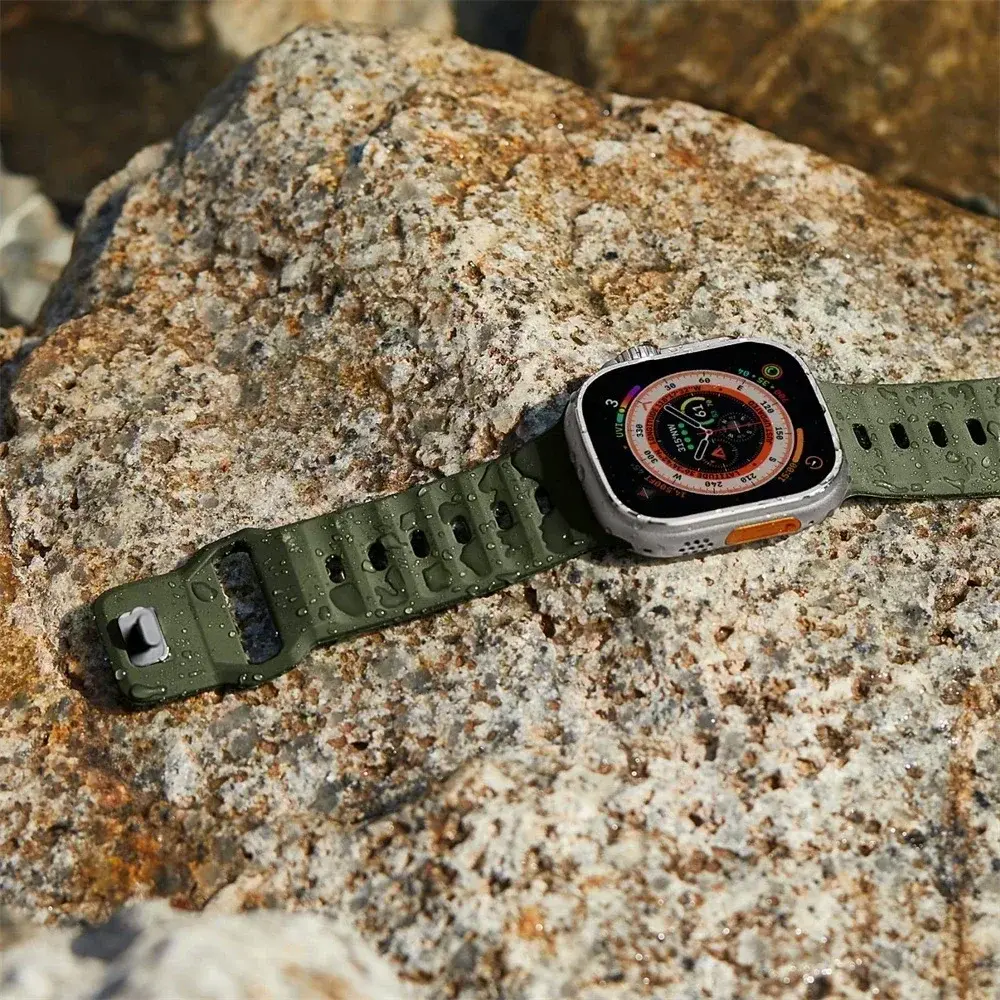 Silicone Sport Strap For Apple Watch Band 49mm 45mm 44mm 42mm 40mm 41 38 correa bracelet iwatch Series 10 9 8 7 6 5 4 3 se ultra