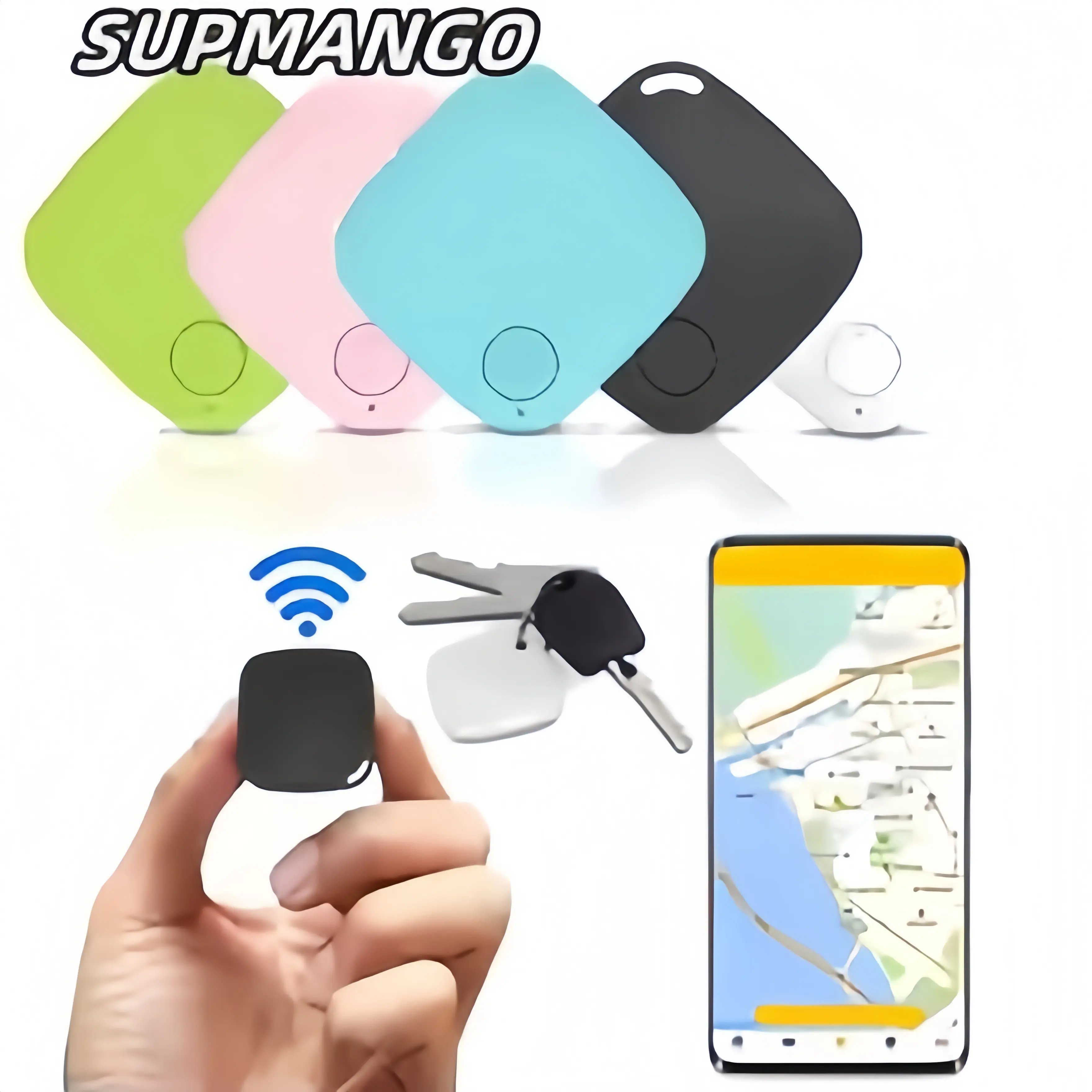 Mini GPS Tracker for iOS - Bluetooth Smart Tag for Keys/Pets/Wallet, Anti-Lost Device with Real-Time Tracking for iPhone iPad