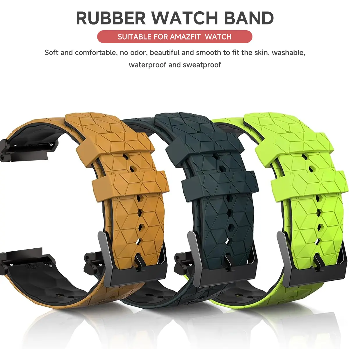 Soft Sports Watchband For Amazfit T-Rex 3 Smart Watch Silicone Strap Bracelet Correa For Amazfit T-Rex/T Rex Pro 2 Wrist Belt
