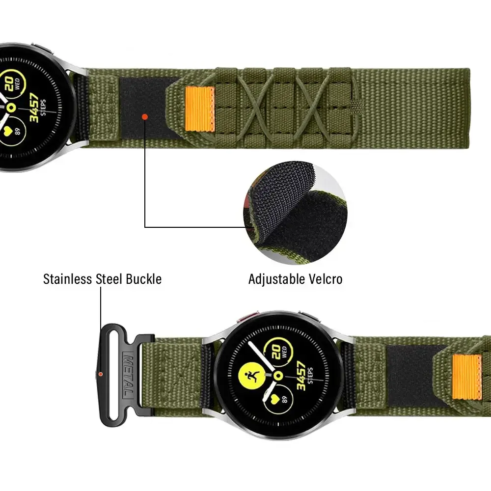 20mm Sport Nylon Strap for Samsung Galaxy Watch 7 6 5 4 40mm 44mm Band 5Pro 6Classic 22mm Bracelet for Huawei Watch GT5 4Pro