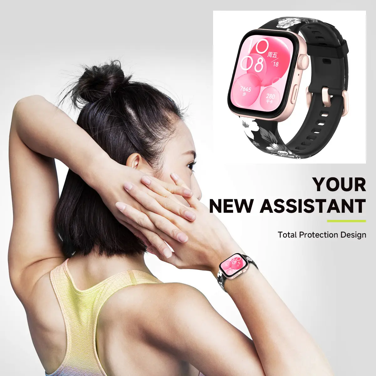 Pattern Strap for Huawei Watch Fit 4Pro 4 3 Universal Bracelet Silicone Floral Band for Huawei Fit4 3 Print Sport Band Women