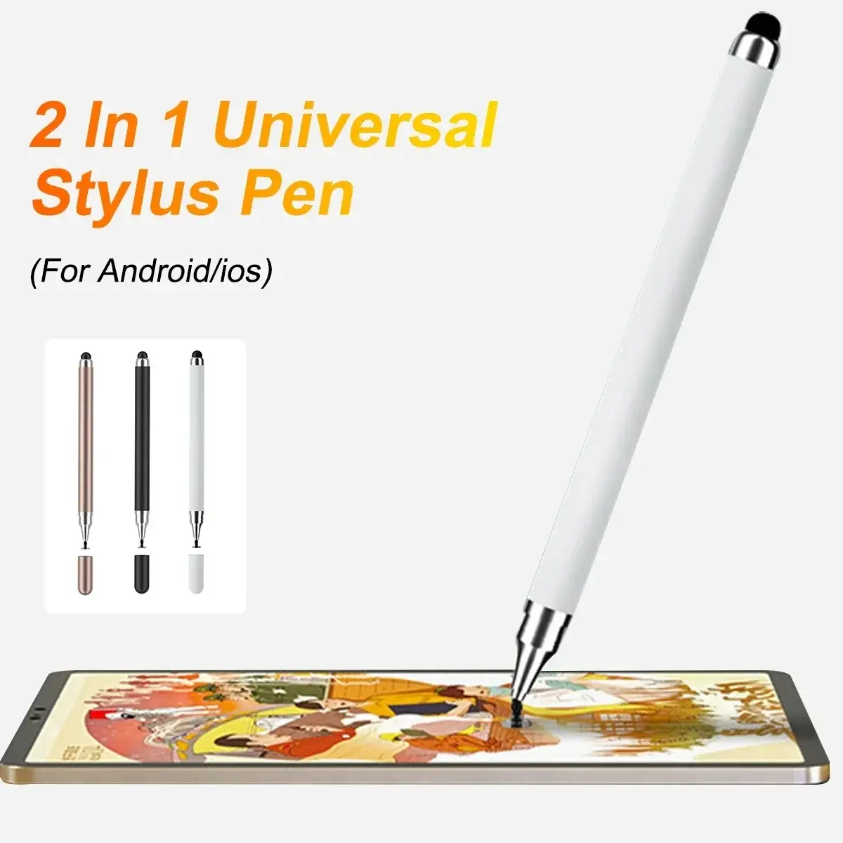 2 in 1 Tablet Pen Drawing Screen Touch Pen Stylus Pen for IPhone IPad Tablet Capacitive Touch Pencil for Samsung Android Phone