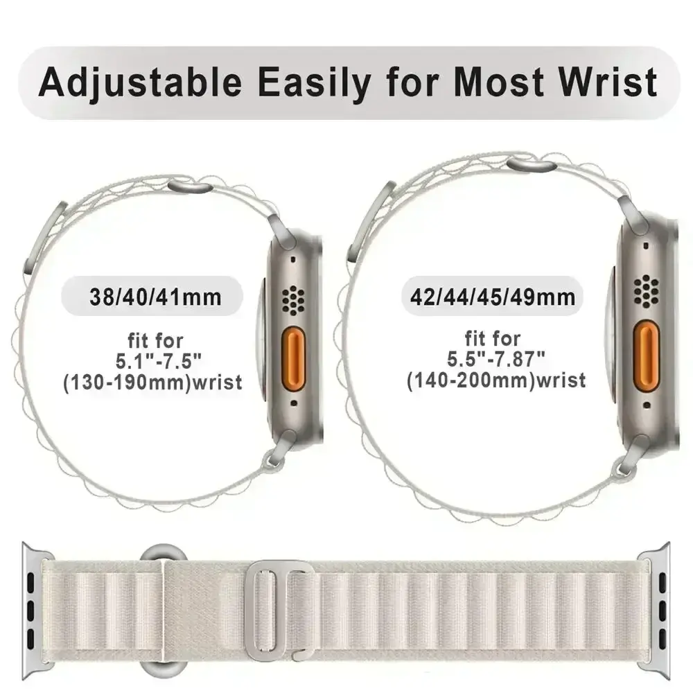 Nylon Loop Band for Apple Watch Strap Ultra 2 49mm 45mm 41mm 44mm 40mm 38 42mm Sport Bracelet for IWatch Series 9 8 7 6 SE 5 4 3