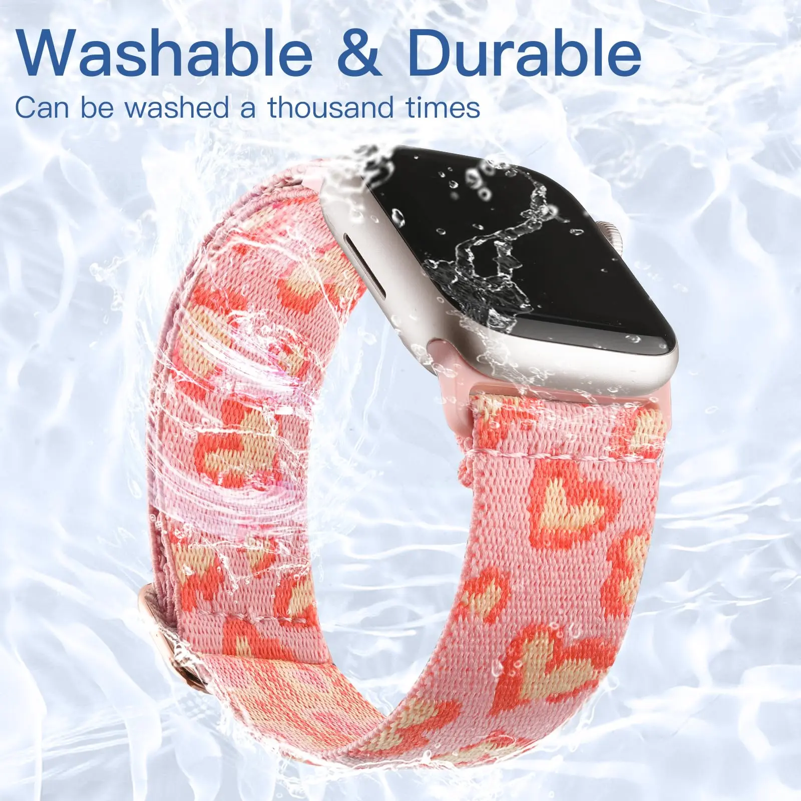 2 PcsNew Printed Pattern Replacement Bands, Stretchy Nylon Loop for Apple Watch Ultra/8/7/6/5/4/3/SE - 49/45/44/42/41/40/38mm