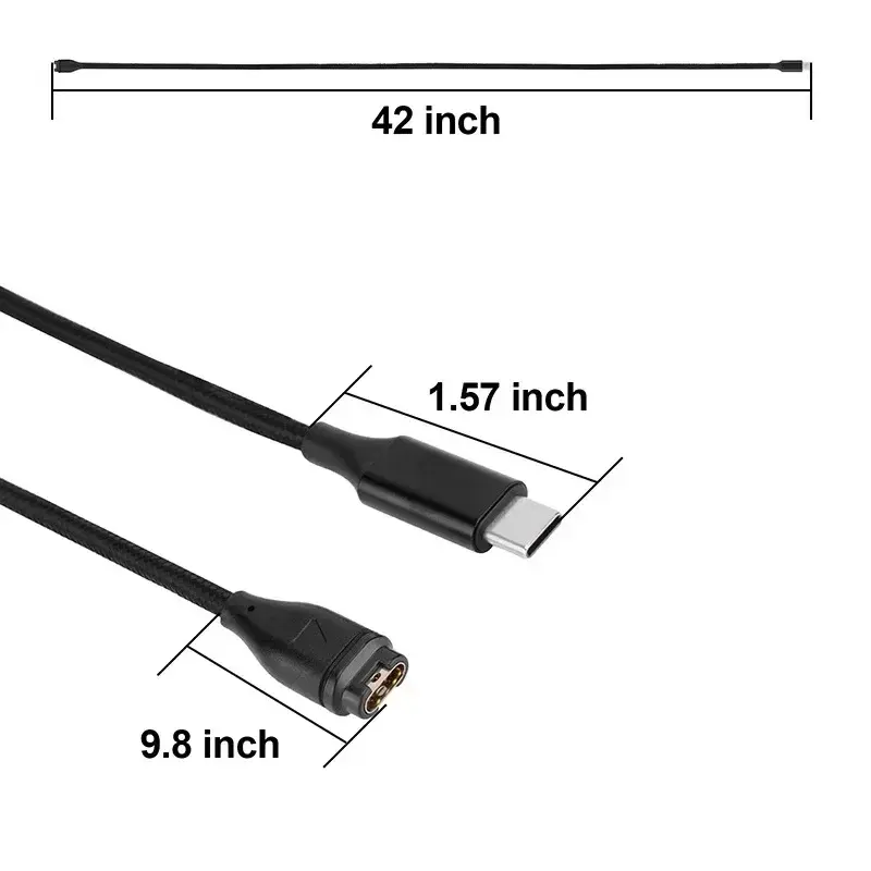 Type C/Micro/IOS USB to 4pin Charger Adapter Connector for Garmin Fenix 7/6/5/7X/6X/5X/ Venu 2 plus Watch Charging Converter