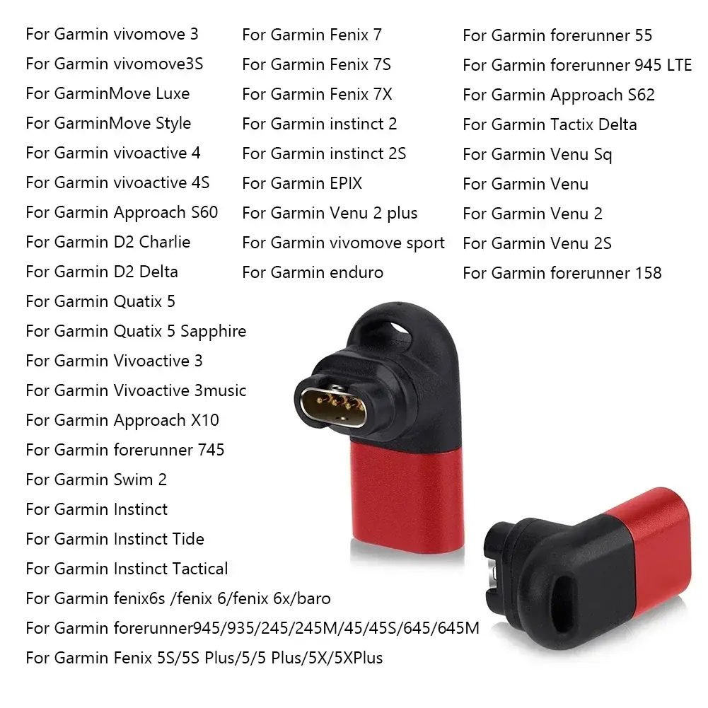 Type C/Micro/IOS USB to 4pin Charger Adapter Connector for Garmin Fenix 7/6/5/7X/6X/5X/ Venu 2 plus Watch Charging Converter