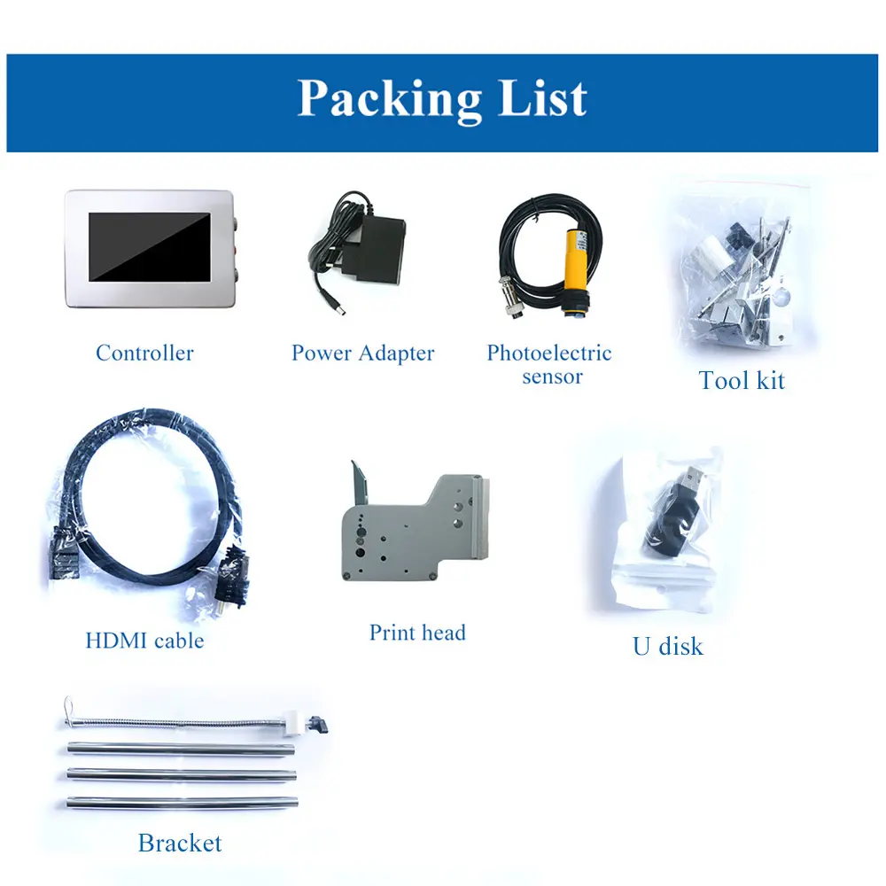 12.7/25.4 Online Inkjet Printer without Cartridge with 4.3'' Screen for QR Barcode Batch Number Logo Expiry Date Coding Machine