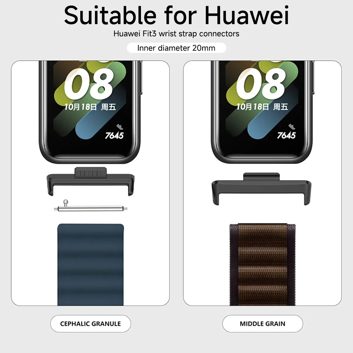 1Pair Adapter For Huawei Watch Fit 4 4 Pro 3  Strap Connector Bracelet Metal Stainless Steel Fit 3 20mm Band width Accessories
