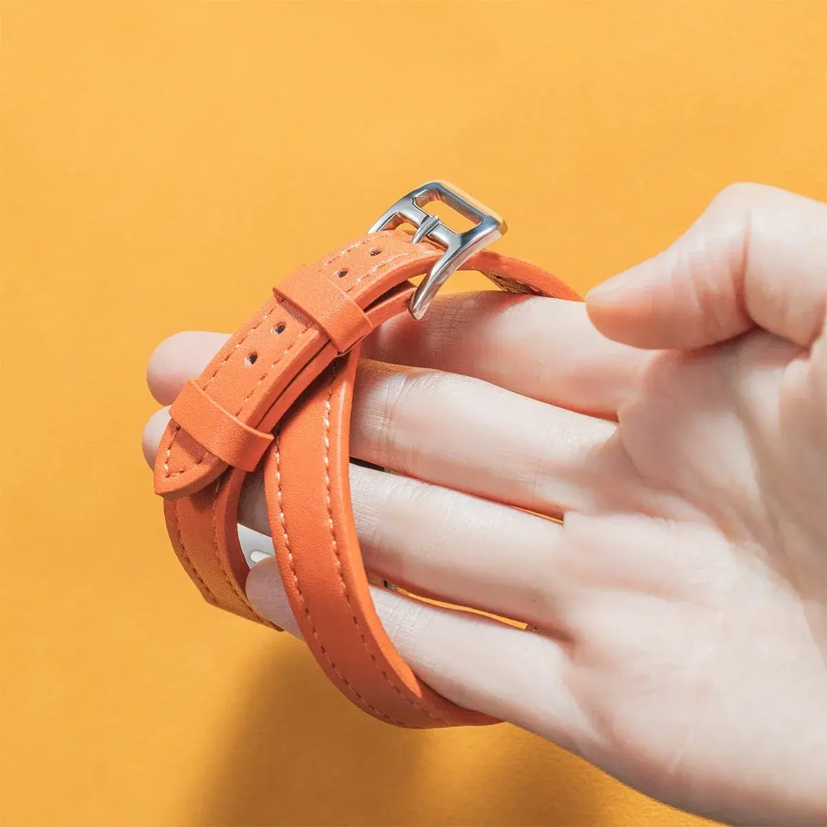 Leather Strap For Apple iWatch Series 10 9 8 7 6 5 4 3 SE Ultra 2 Band 38/40/41/42/44/45/46/49mm Double-loop Bracelet