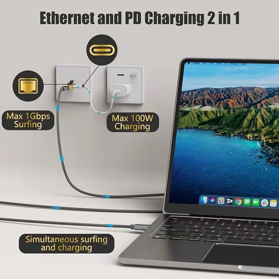 USB C to RJ45 Adapter Ethernet connector 1Gbps Type-C Female to RJ45 Male portable converter for pc MacBook network accessories