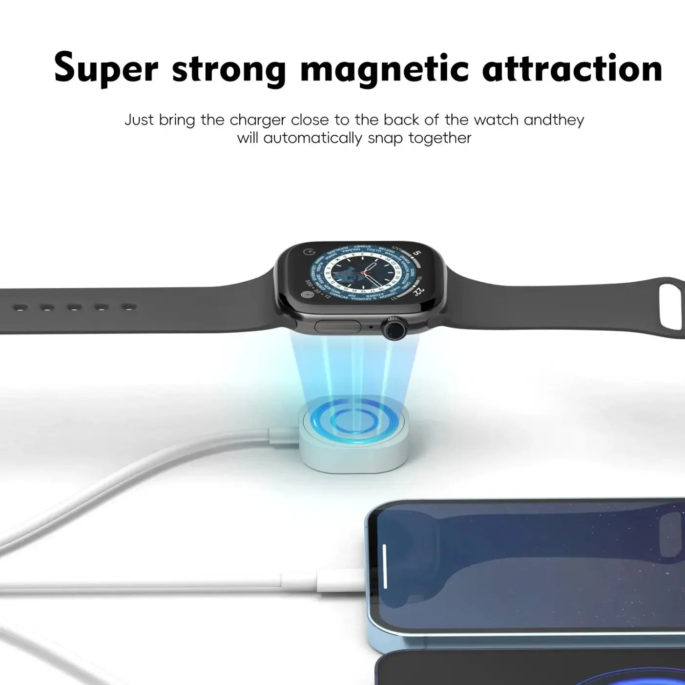 Watch Magnetic Wireless Chaeger Pad & USB-A Type-C Chargers Cable For Apple Watch S10/10/9/8/7/6/5/4/3/2 SE/Ultra Fast Charging