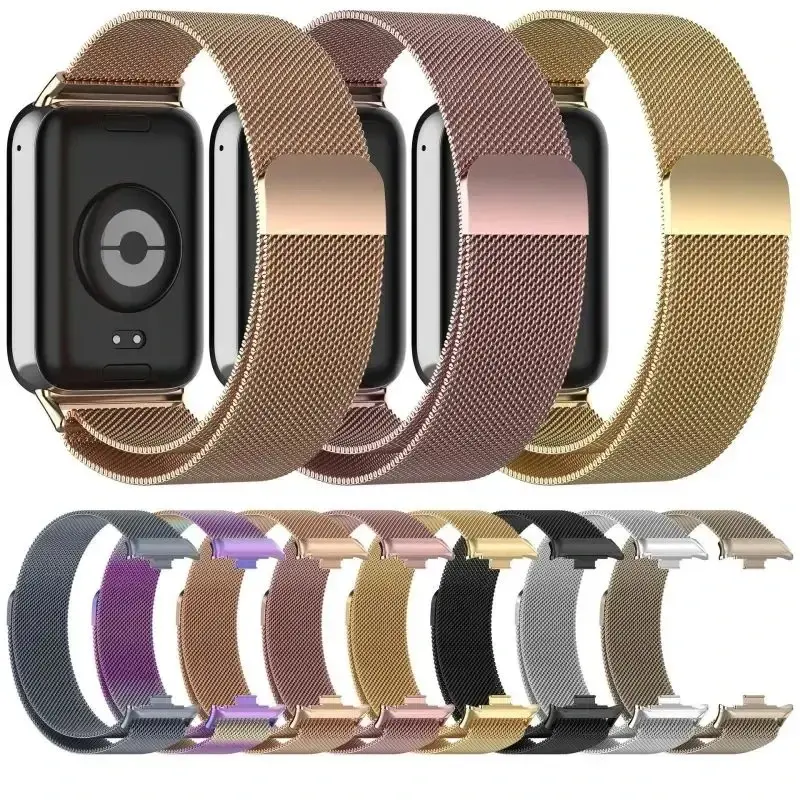 Metal Strap For Xiaomi Mi Band 8 9 Pro Magnetic Samrt Wristband Stainless Steel Replacement Bracelet for Redmin Watch 4 5 band