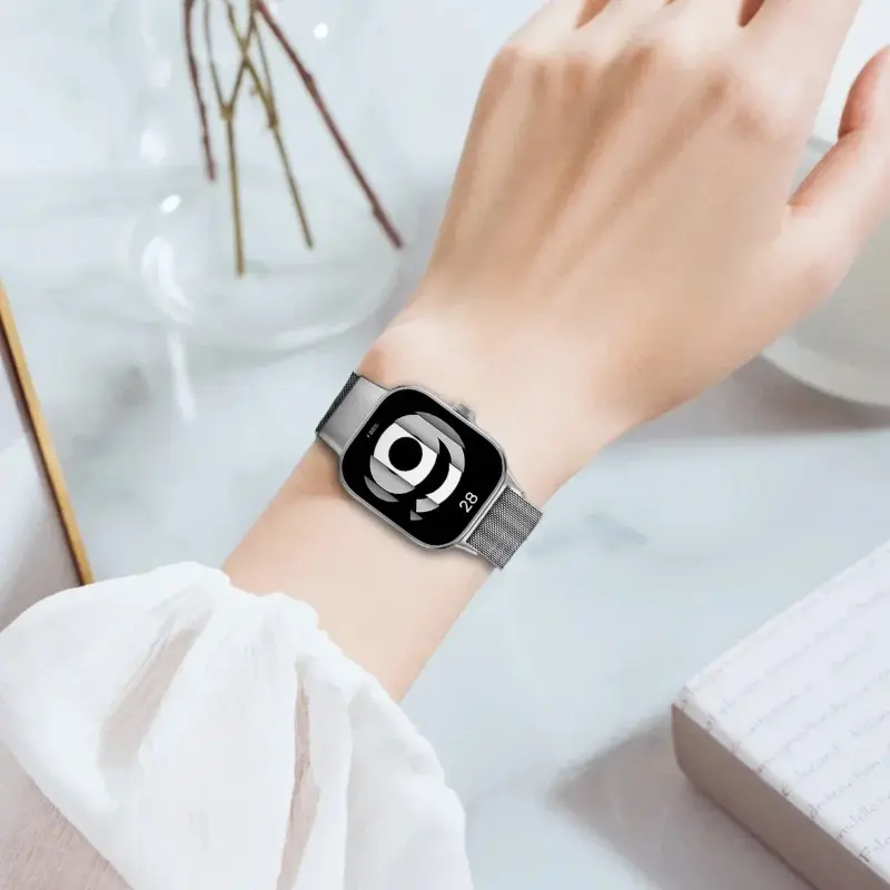 Metal Strap For Xiaomi Mi Band 8 9 Pro Magnetic Samrt Wristband Stainless Steel Replacement Bracelet for Redmin Watch 4 5 band