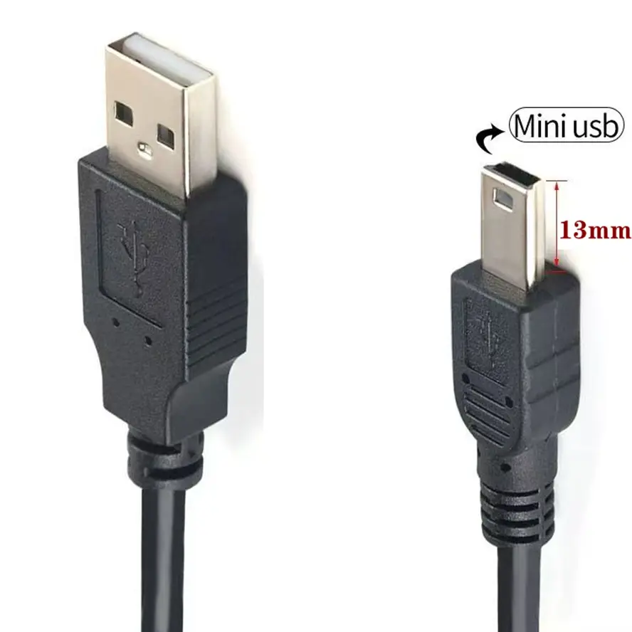 long 9mm/13mm connector black mini Micro 5Pin usb Data Charge Cable for Old man machine and MP3/4/5 Bold Charging data cable