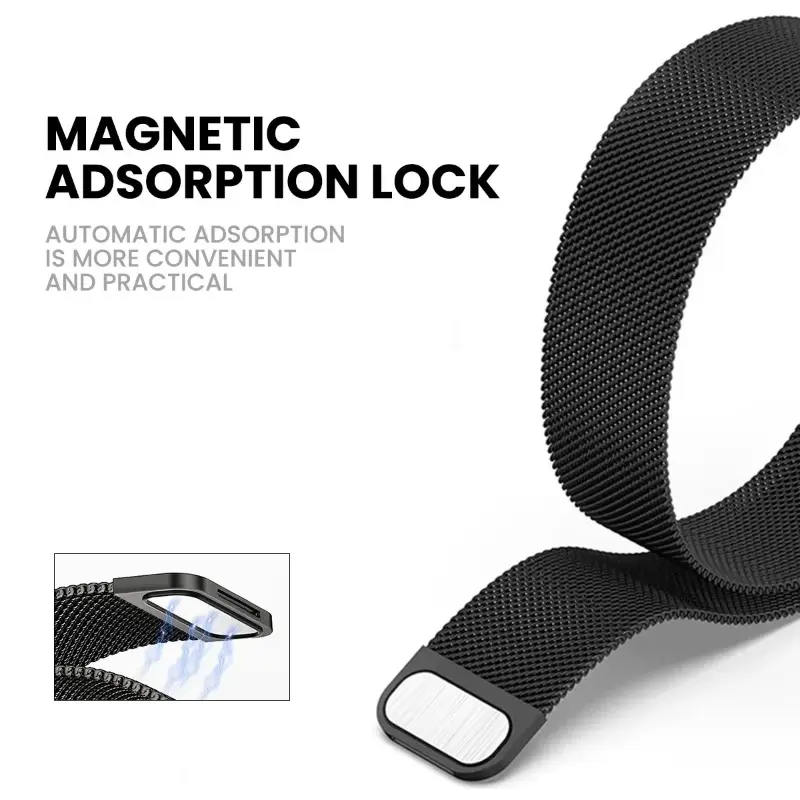 Metal Strap For Xiaomi Mi Band 8 9 Pro Magnetic Samrt Wristband Stainless Steel Replacement Bracelet for Redmin Watch 4 5 band
