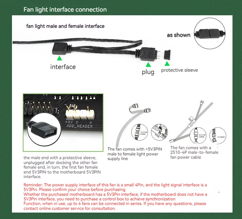 TEUCER JM Series Fan Power Cable Suitable for TEUCER JM-1 and JM-5 PC Fans.