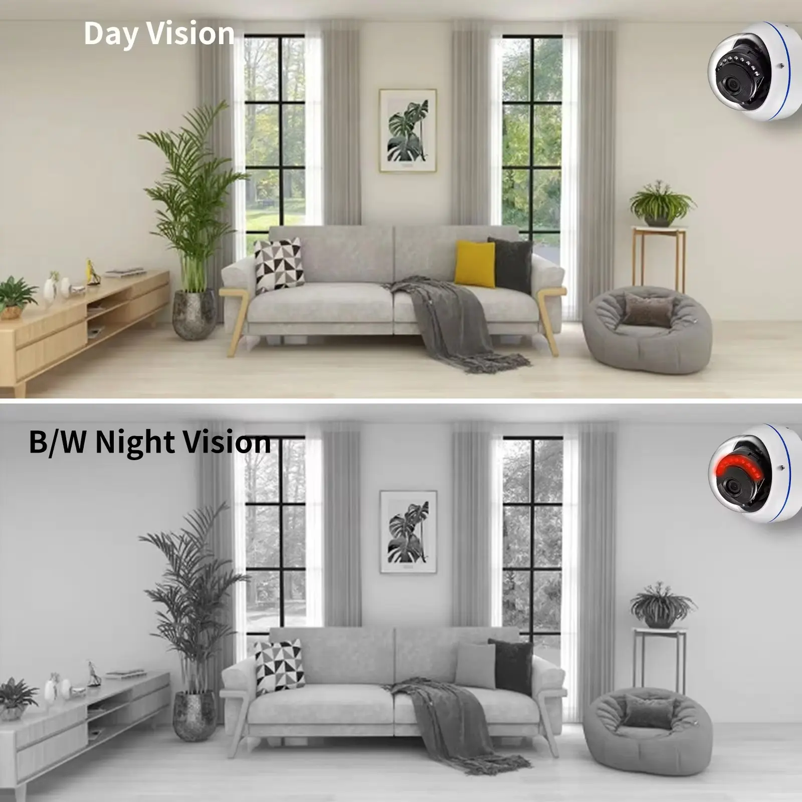 Gadinan CCTV 5MP AHD Camera 150 Degree Fisheye Lens Dome 1080P(2MP) IR Night Vision Outdoor Security Video Surveillance BNC