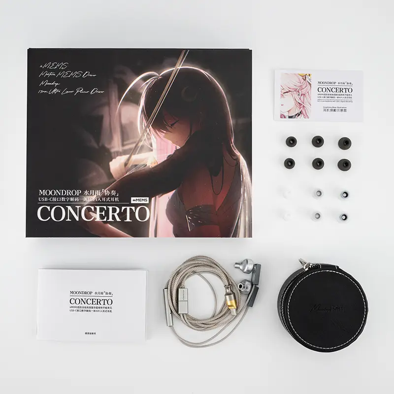 MOONDROP CONCERTO In-ear headphones xMEMS Planar USB-C Hi-Fi IEM 13mm Superinear Planar Driver