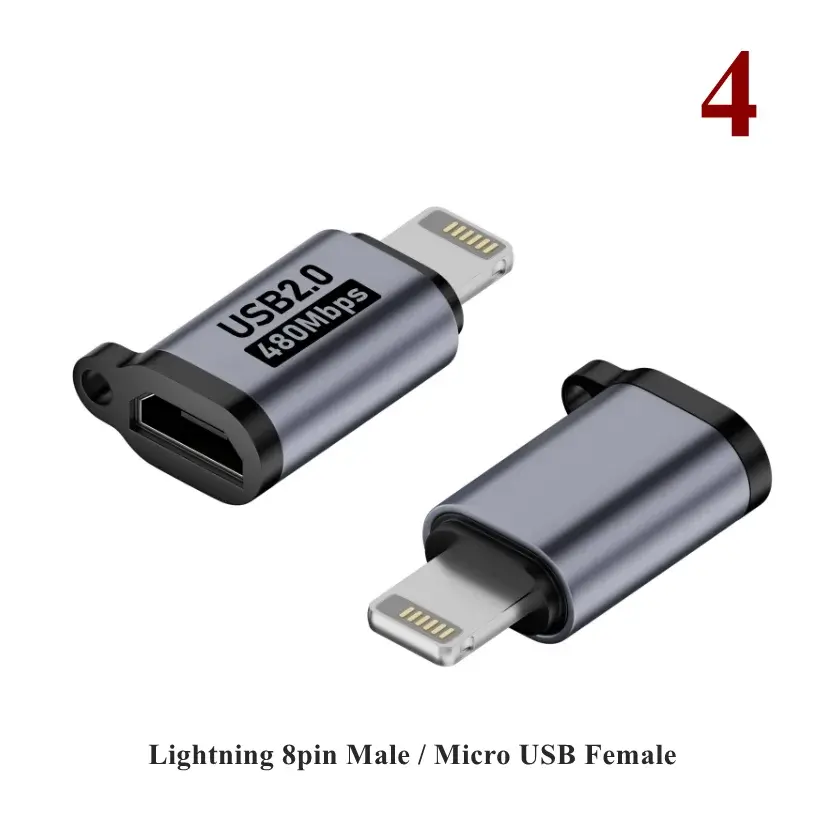 USB Type C Female To Micro Mini USB Male U Adapter Connector 8 Pin Fast Charging Micro USB Charger Adapter for Tablet Laptop PC