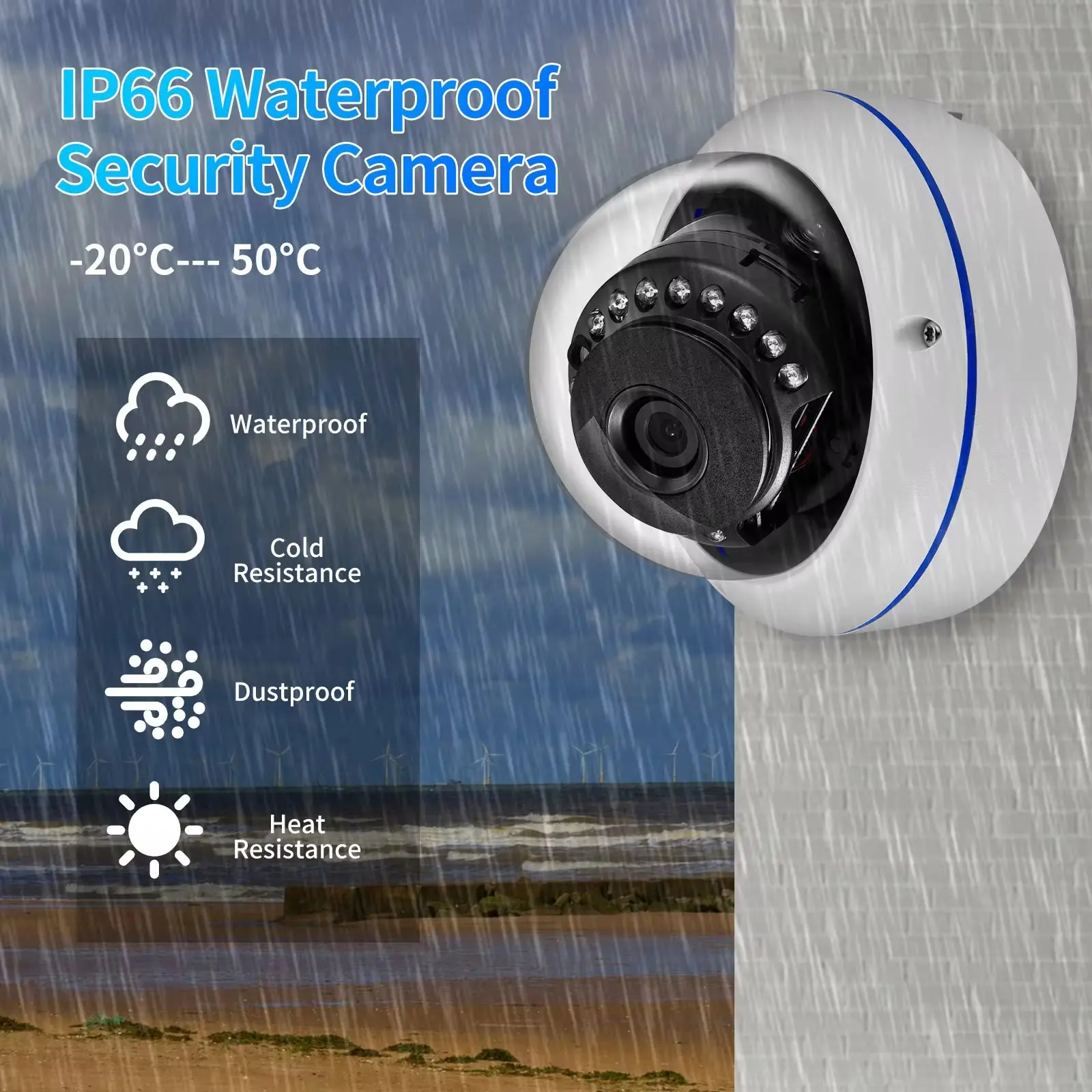 Gadinan CCTV 5MP AHD Camera 150 Degree Fisheye Lens Dome 1080P(2MP) IR Night Vision Outdoor Security Video Surveillance BNC