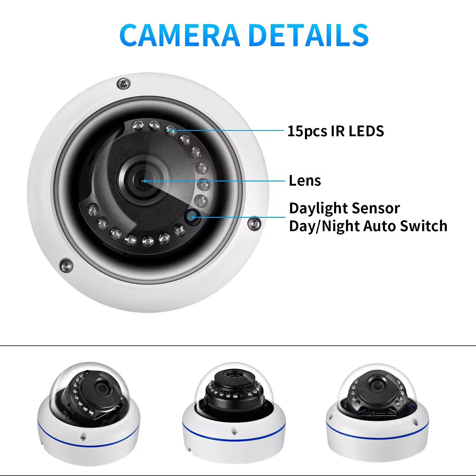 Gadinan CCTV 5MP AHD Camera 150 Degree Fisheye Lens Dome 1080P(2MP) IR Night Vision Outdoor Security Video Surveillance BNC
