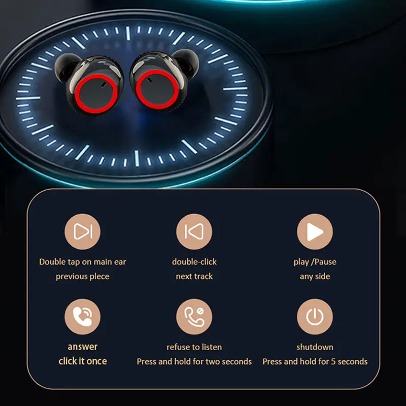 Y50 wireless bluetooth headphones binaural low latency in-ear sports music game