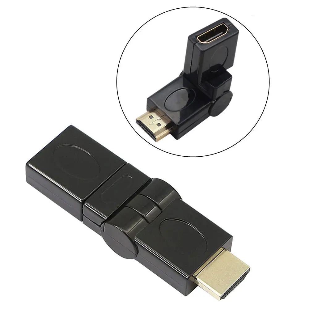 Swivel Angle HDMI Adapter,90 180 270 360 Degree Angle Rotatable Extension Connector Adjustable Male to Female Adaptor