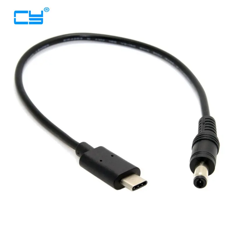 USB 3.1 Type C USB-C To DC 5.5 2.5mm Power Plug Extension Charge Short Cable For New Mac 20cm