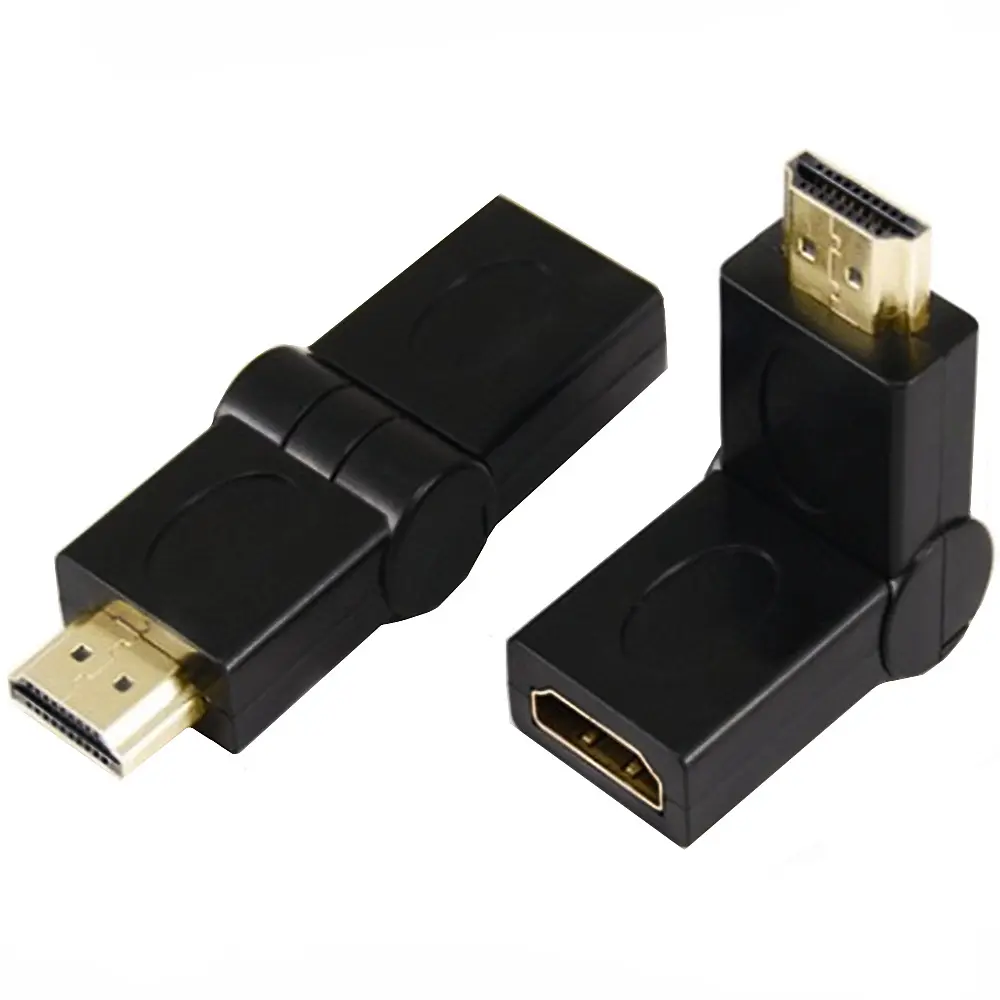 Swivel Angle HDMI Adapter,90 180 270 360 Degree Angle Rotatable Extension Connector Adjustable Male to Female Adaptor