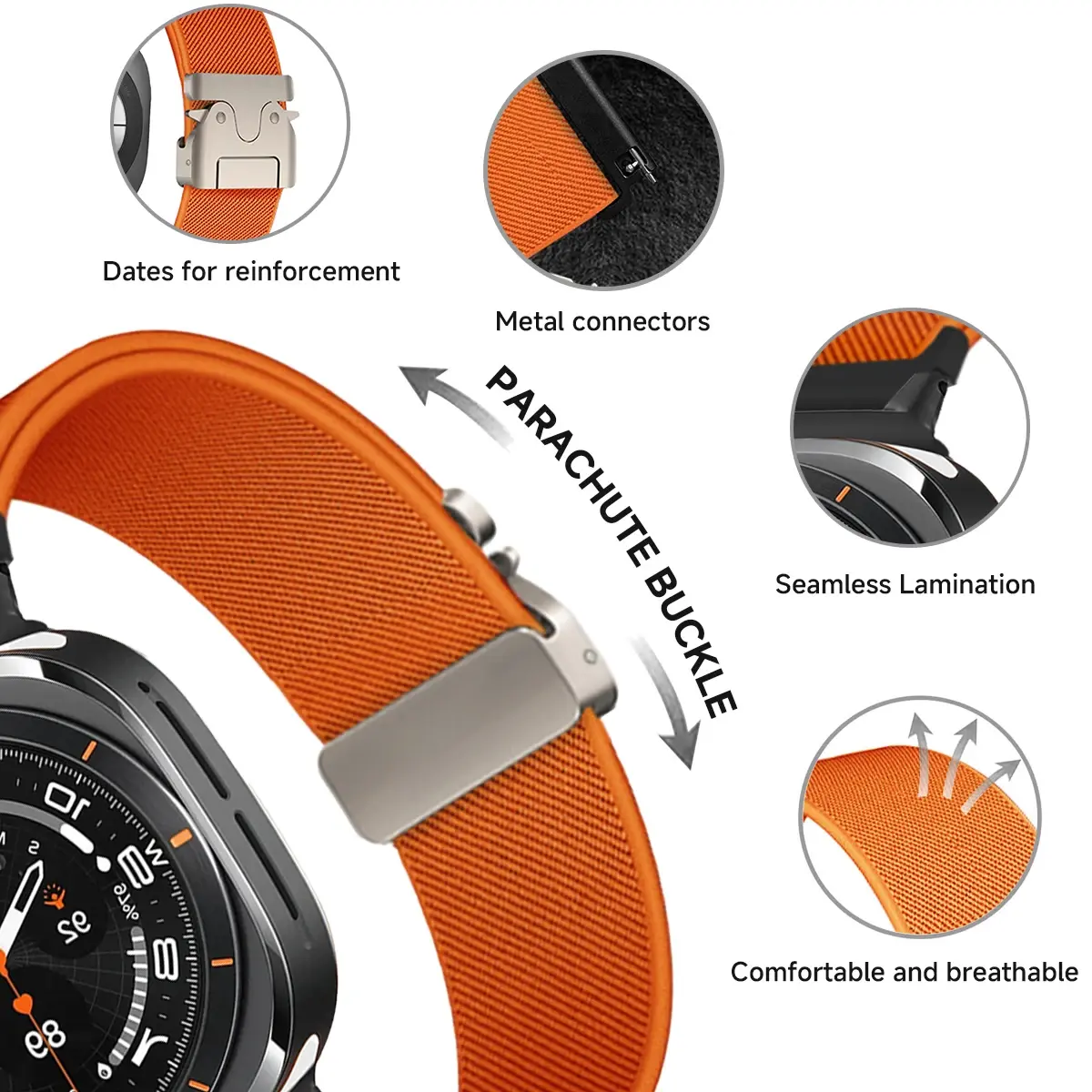Sports Trail Band For Samsung Galaxy Watch 7 Ultra 47mm Nylon Loop Strap Correa For Samsung Galaxy Ultra 47mm No Gaps Bracelet