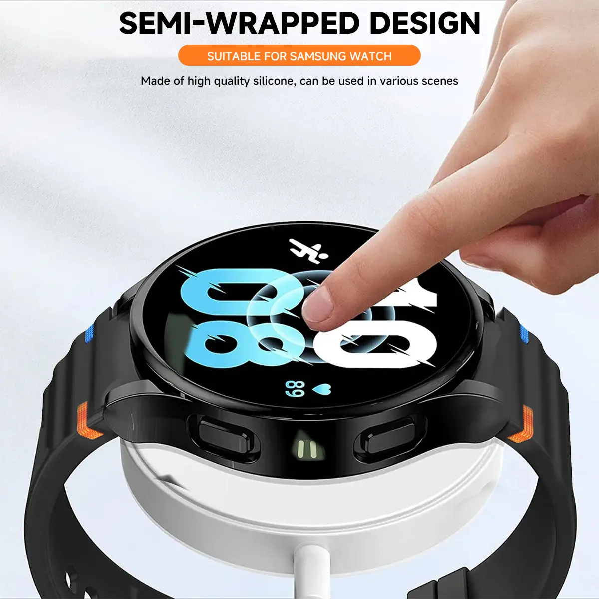 Case+Strap for Samsung Galaxy Watch7 40mm 44mm Silicone Band Bracelet Tempered Glass Screen Film TPU Case Protector Cover Bumper