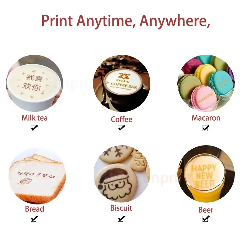 Bakery Professional Color Inkjet Printer With Positioning Plate Print Range 26*100 MM Custom HD Printing Pattern On Bread
