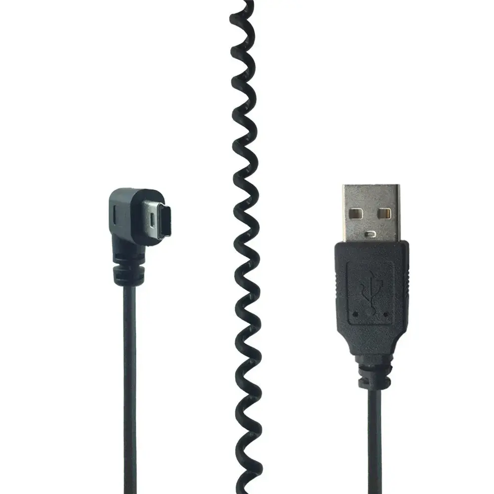 Mini Usb 90 Degree Cord Cable Players Spiral Coiled Adapter Digital Cameras Right Angled Extension cables for MP3 GPS HDD
