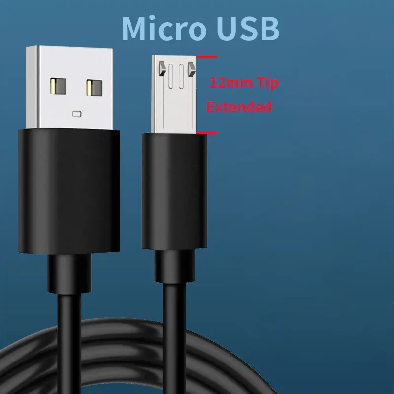 12 mm Long Connector Micro USB Charger Cable For Oukitel K10000 Pro C8 K3 U20 Plus K6000 Blackview A30 A7 V8 Charging Adapter