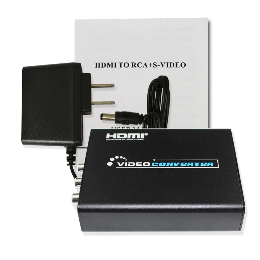HDMI to AV Svideo CVBS L/R Video Converter Switcher Adaptor support 1080p 3RCA PAL / NTSC for TV Blue-Ray DVD set top box