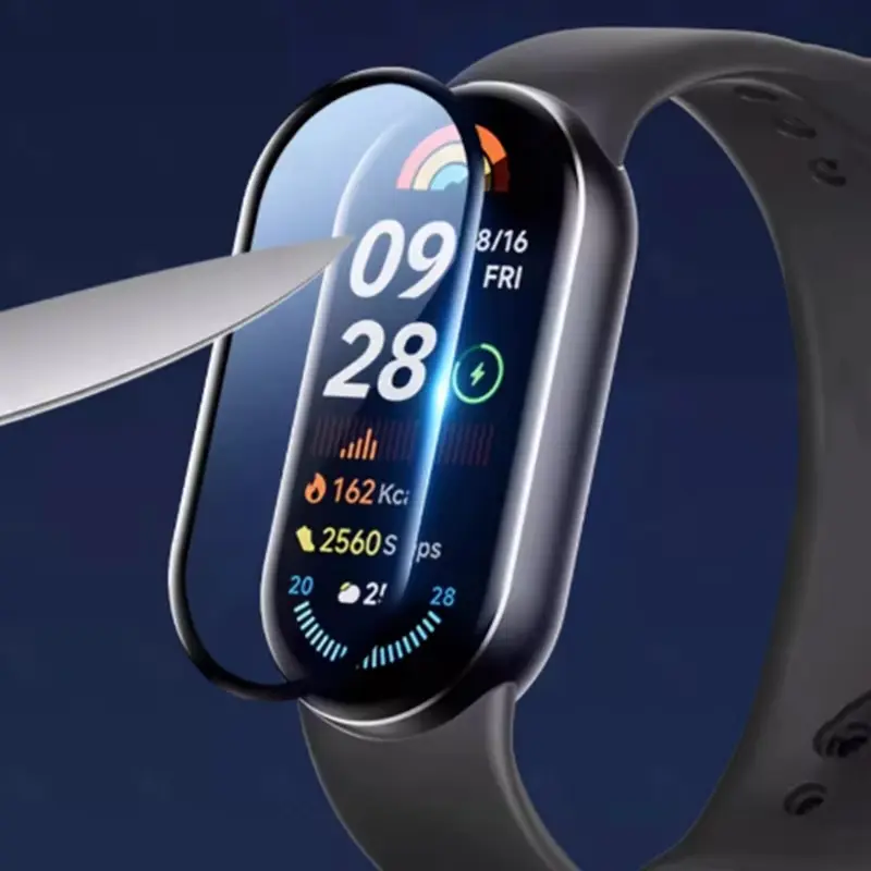 9D Screen Protector for Xiaomi Mi Band 9 Flexible Soft HD Anti-scratch Protective Film for Miband 8 Accessories [Not Glass]
