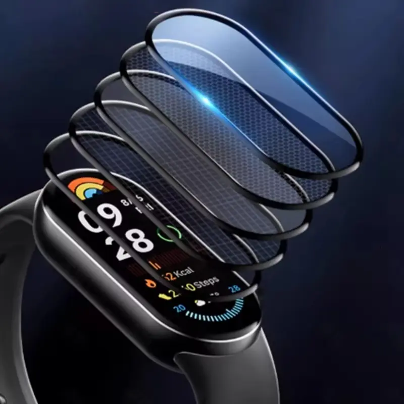 9D Screen Protector for Xiaomi Mi Band 9 Flexible Soft HD Anti-scratch Protective Film for Miband 8 Accessories [Not Glass]