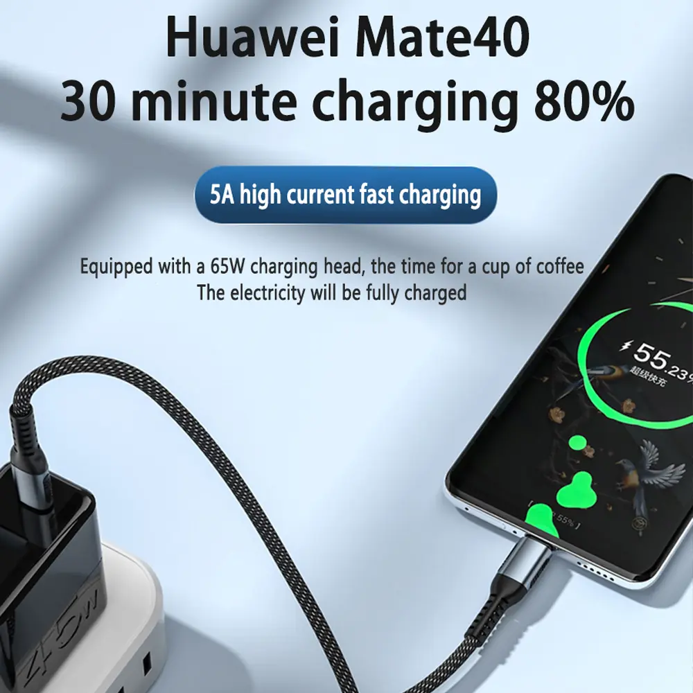 UGOURD PD240W Ultra Fast Charge Cable Type Usb C 100W type c Charger Cable for iphone 15 xiaomi MacBook Pro With E-Marker chip