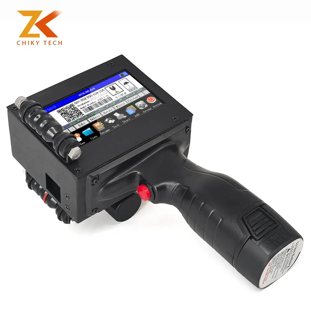 CHIKY ZK1680 Upgraded Handheld Inkjet Printer Gun Any Surface 16.8V 600dpi 12.7mm Portable Intelligent Logo Fast Dry