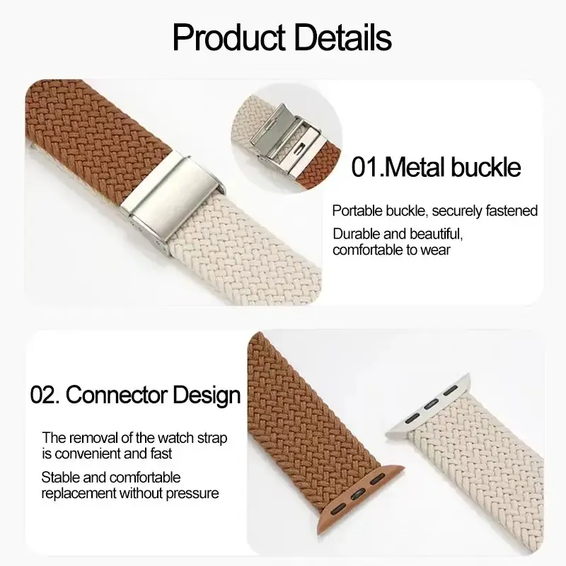 Braided Strap for Apple Watch Bands 49mm 40mm 44mm 45mm 41mm 46mm 42mm 45mm Bracelet IWatch Ultra 3 Series 10 9 7 8 6 5 SE Band