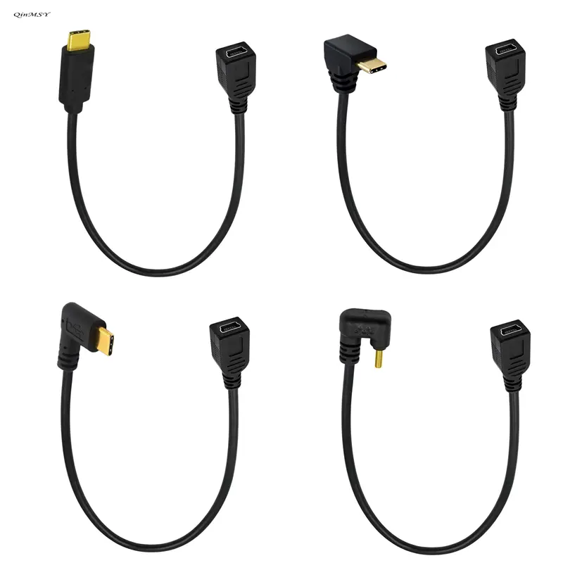 Gold plated Type C USB 3.1 Male to Mini&Micro USB Female Charging Data Cable Cord Adapter