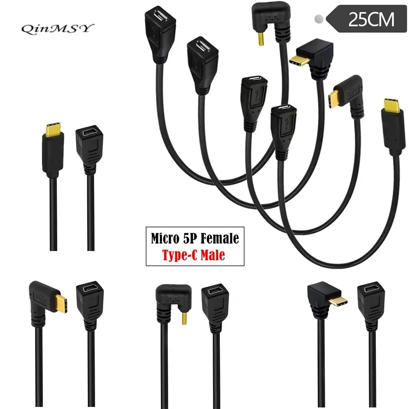 Gold plated Type C USB 3.1 Male to Mini&Micro USB Female Charging Data Cable Cord Adapter
