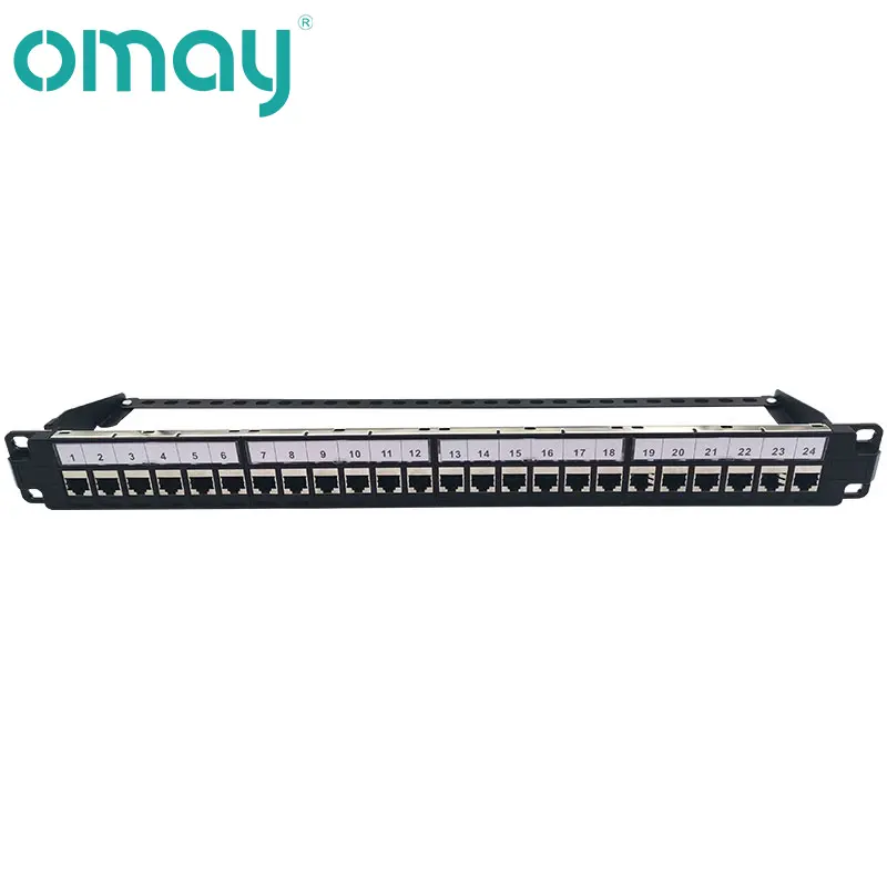 24 Port CAT6 Shield Patch Panel RJ45 Connector Applicable To 19 Inch Cabinet Network Cable Rack Ethernet Distribution Frame