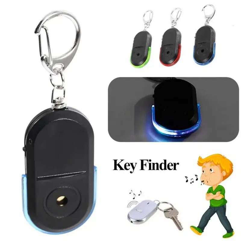 Smart Anti-Lost Key Locator Finder Tracker LED Whistle Key Finder Flashing Beeping Sound Alarm With Keychain Whistle