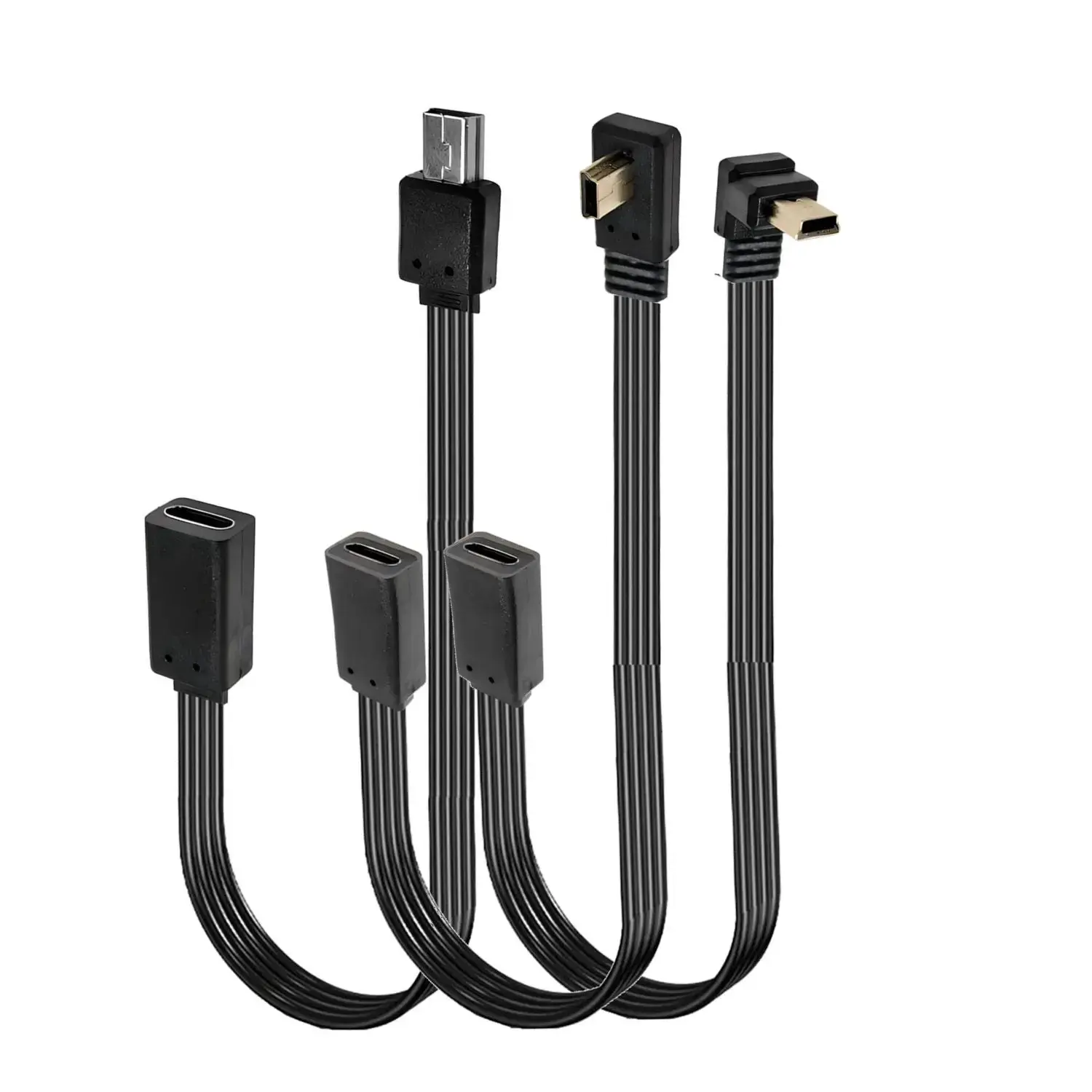 90 Degree USB Extension Cable micro mini  Male to type-c Female USB Cable, Flat USB Adapter Extension Cable with 4Cores 26AWG
