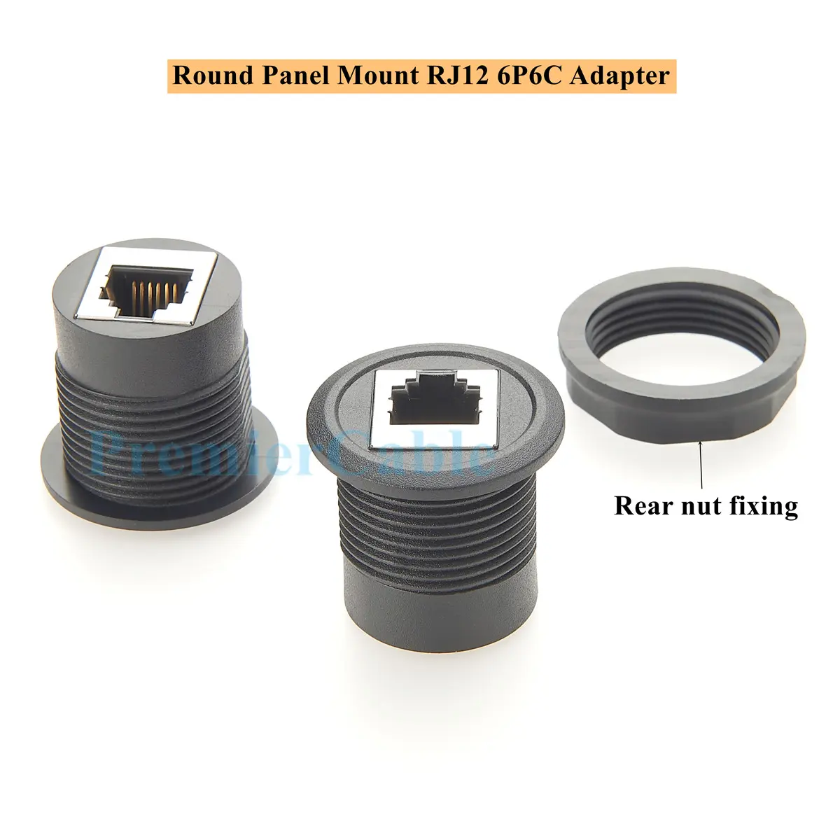 RJ12 6P6C Female to Female Chassis Mount adapter round panel mount RJ12 Feedthrough Bulkhead Adapter for LED Grow Light