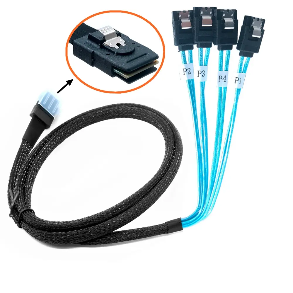 Mini SAS 36P SFF-8087 to SATA 7P Hard Disk Data Sync Server Breakout Cable Cord Computer Cables & Connectors переходник