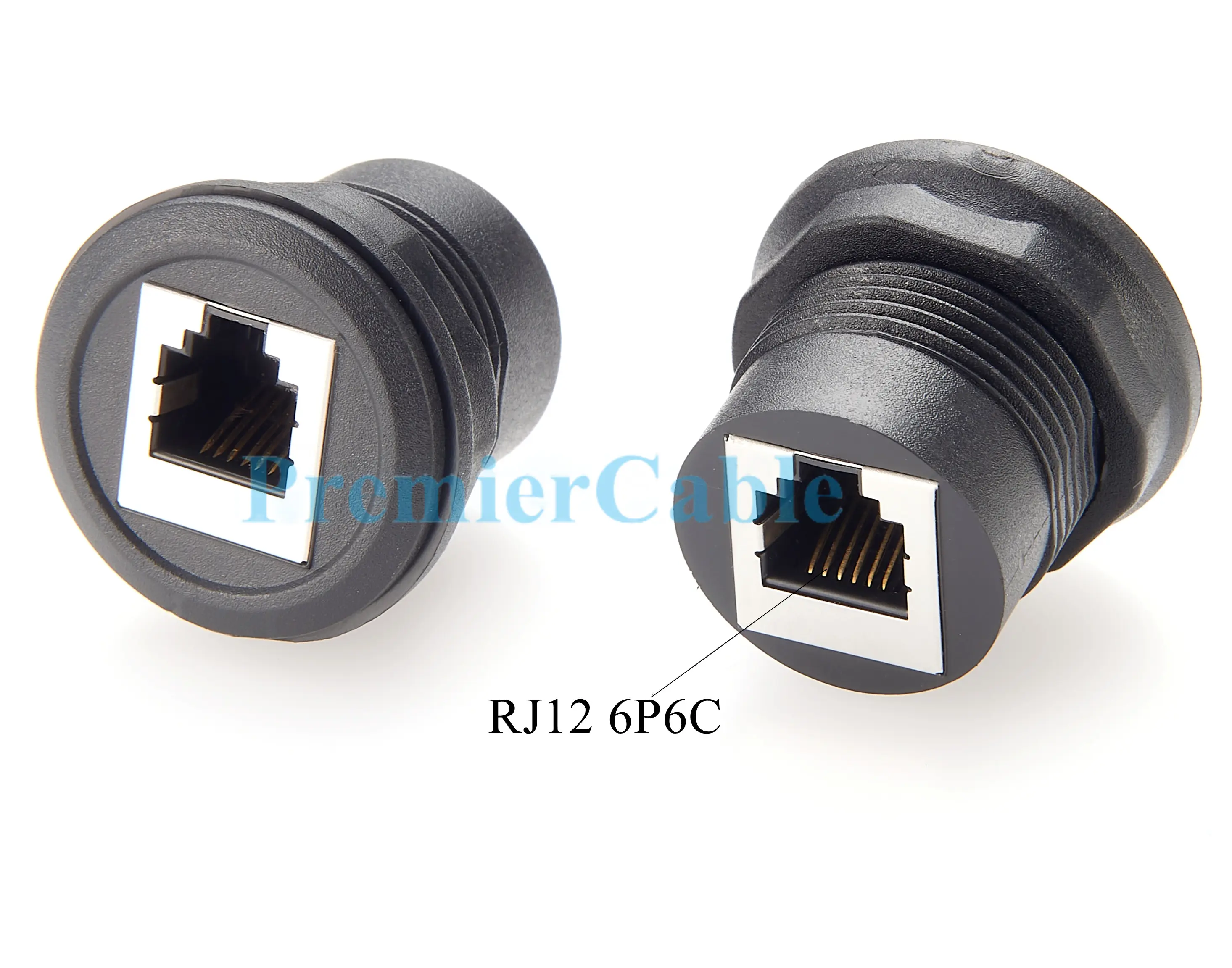 RJ12 6P6C Female to Female Chassis Mount adapter round panel mount RJ12 Feedthrough Bulkhead Adapter for LED Grow Light