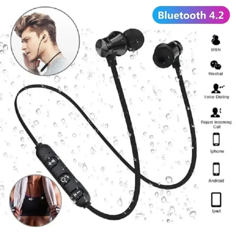 Wireless Magnetic Earphone XT11 Bluetooth Neckband In-Ear True Wireless Stereo Sport Earbuds Headphone With Mic For Samrtphones